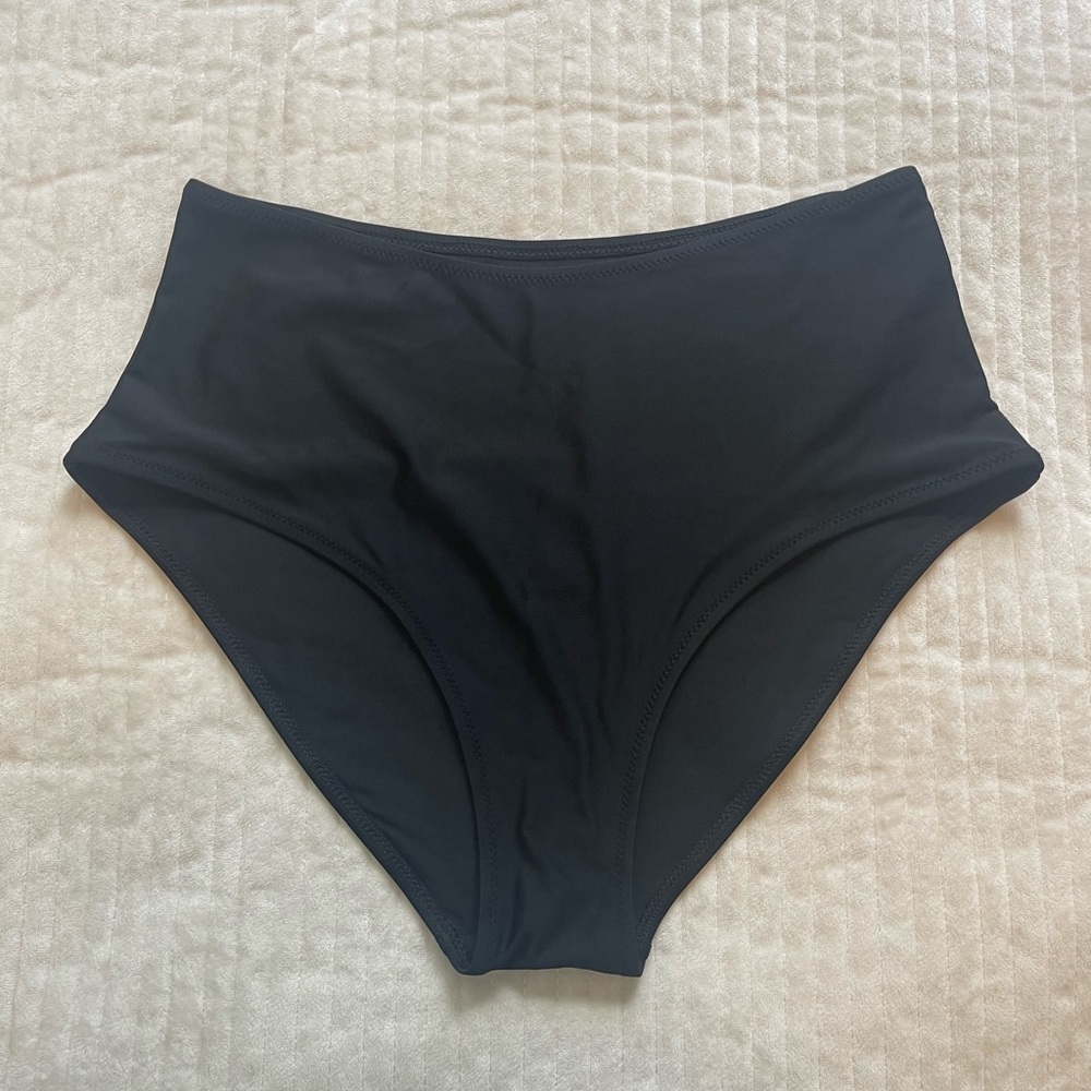 Aerie High Waisted Bikini Bottoms | Black